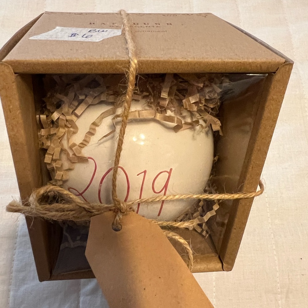 Rae Dunn‎ Ceramic Ornament 2019 Red Letters